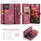 CaseMe 2-i-1 Lommebok deksel iPhone 16 Plus rød thumbnail
