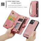 CaseMe 2-i-1 Lommebok deksel iPhone 12/12 Pro rosa thumbnail