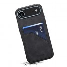 Denior TPU Deksel med PU-lær plass til kort iPhone 17 Air svart thumbnail