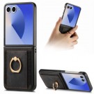Tech-Flex TPU Deksel med PU-lær plass til kort Samsung Galaxy Z Flip 7 5G svart thumbnail
