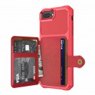 Hybrid TPU + PC Deksel med kortlomme iPhone 7 Plus/8 Plus rød thumbnail