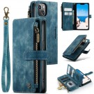 CaseMe retro Multifunksjonell Lommebok deksel iPhone 14/13 blå thumbnail