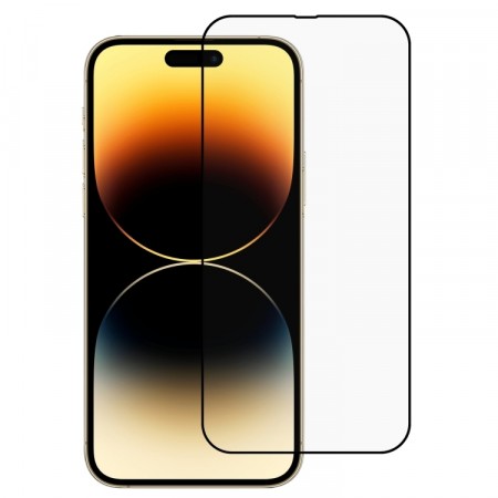 Herdet Glass skjermbeskytter heldekkende iPhone 14 Pro Max svart kant