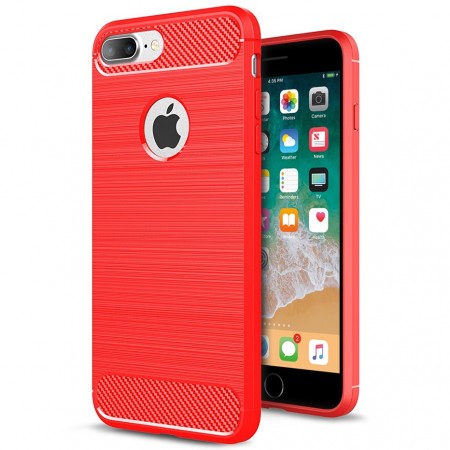 TPU Deksel Carbon iPhone 8/7 Plus rød