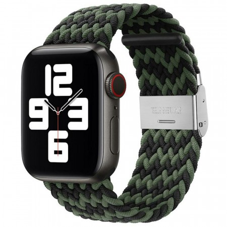 Klokkereim Nylon for Apple Watch Serie 1/2/3/4/5/6/SE/7/8/9/SE 41/40/38 mm - Grønn/svart