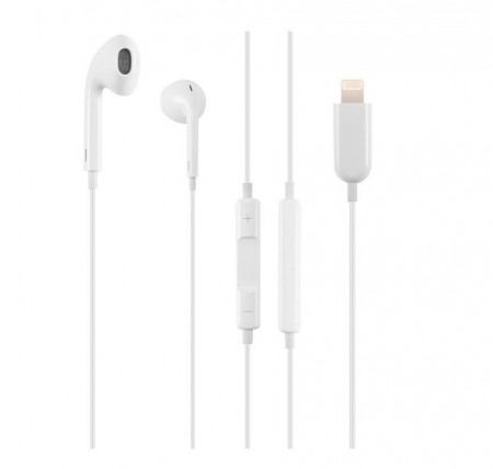 In-Ear Øreplugger 8pin for iPhone 7/7 Plus 8/8 Plus Hvit