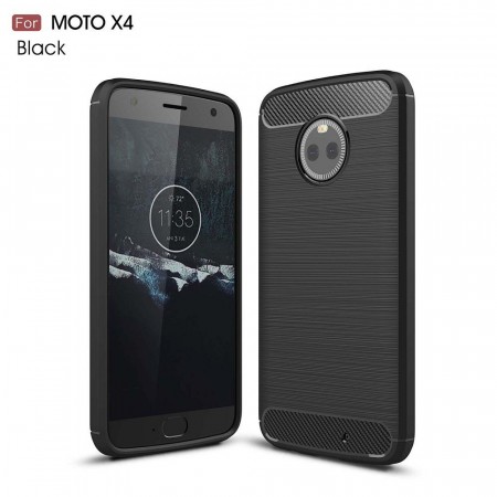 TPU Deksel Carbon Motorola Moto X4 svart