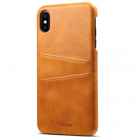 Lux TPU Deksel med PU-lær plass til kort iPhone XR Khaki