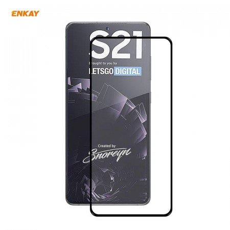 Enkay Hat-Prince Buet herdet Glass skjermbeskytter Galaxy S21 svart