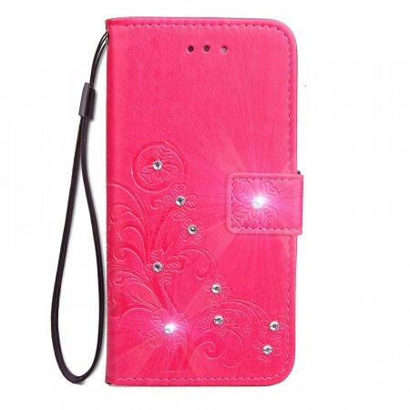Lommebok deksel til Sony Xperia XZ1 Compact - Diamanter rosa