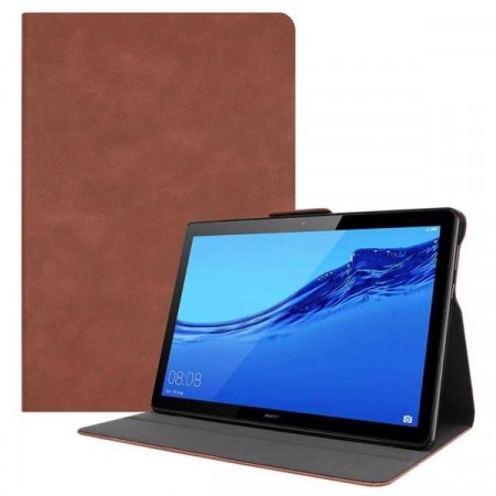 Deksel Cowhide til Huawei MediaPad T5 10" brun