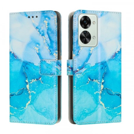 Lommebok deksel for OnePlus Nord 2T 5G blå marmor