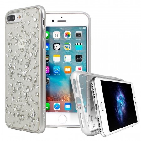 Prodigee Diamond Flower TPU Deksel for iPhone 7 Plus/8 Plus sølv