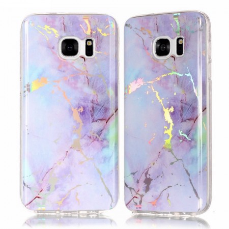 TPU Deksel for Samsung Galaxy S7 - Rainbow Lightning Marmor