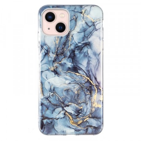 Fashion TPU Deksel for iPhone 15 Plus - Blå Marmor