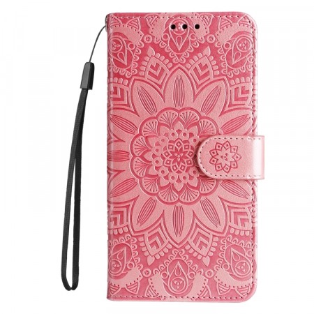 Lommebok deksel for iPhone 15 Sunflower rosa