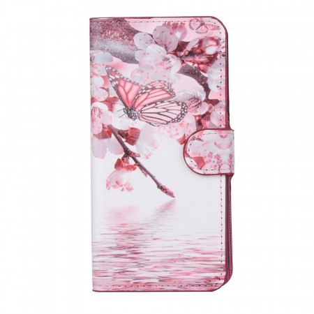 Lommebok deksel Huawei Honor 8 Lite - Pink Butterfly