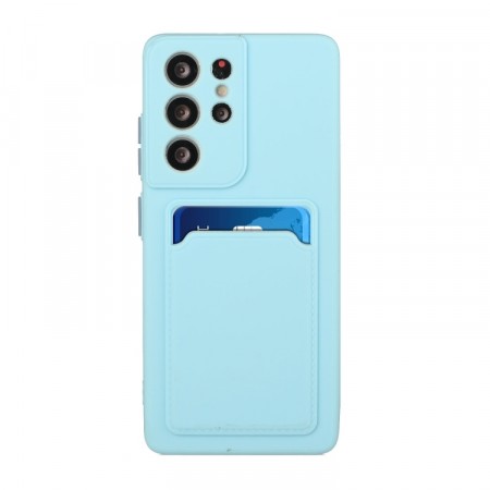 Tech-Flex TPU Deksel plass til kort til Samsung Galaxy S21 Ultra - Sky Blue