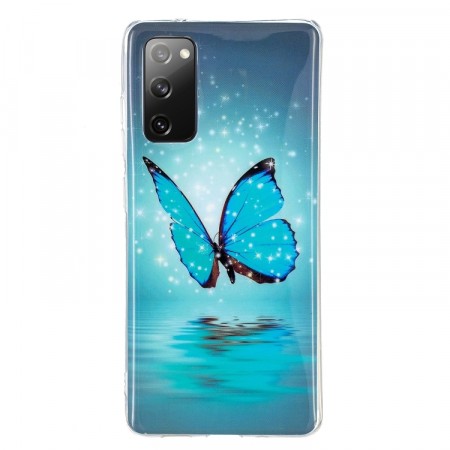 Fashion TPU Deksel for Samsung Galaxy S20 FE - blue Butterfly
