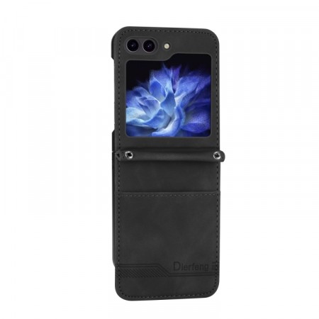 Tech-Flex TPU Deksel med PU-lær plass til kort Galaxy Z Flip 5 5G svart