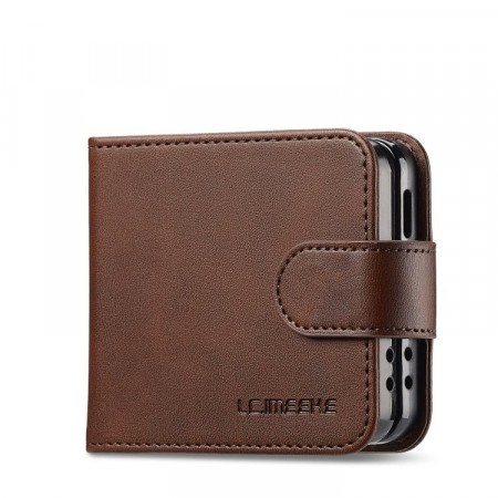 LC.IMEEKE Lommebok deksel for Samsung Galaxy Z Flip 8 5G brun