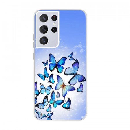 Fashion TPU Deksel for Samsung Galaxy S21 Ultra - Butterfly