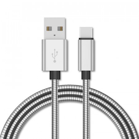 Universal 1M USB Type C kabel sølv