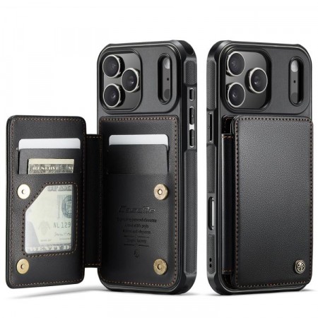 CaseMe Deksel med kortlomme iPhone 17 Pro Max svart