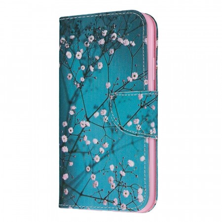 Lommebok deksel for iPhone 11 - Rosa blomster