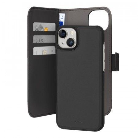 Puro 2-i-1 Magnetisk Lommebok-deksel iPhone 15 Plus svart