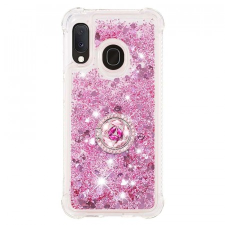 TPU Deksel Bling Glitter QuickSand Samsung Galaxy A20e rosa