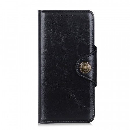 Lommebok deksel Retro ekte Lær for OnePlus 9 Pro svart