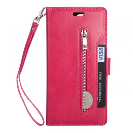 Deksel Multifunksjonell Zippered Huawei Mate 10 Lite rød rosa