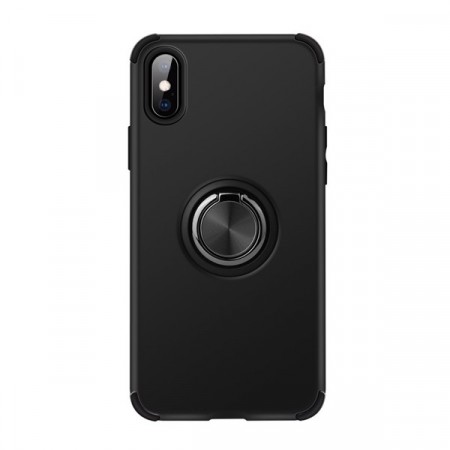TPU + PC Deksel magnetisk Ring Grep iPhone XR svart