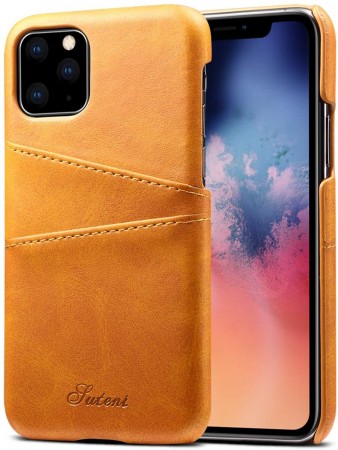 Lux TPU Deksel med PU-lær plass til kort iPhone 11 Khaki