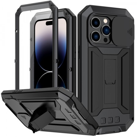 R-JUST Hybrid-deksel med kamerabeskyttelse iPhone 14 Pro - Svart