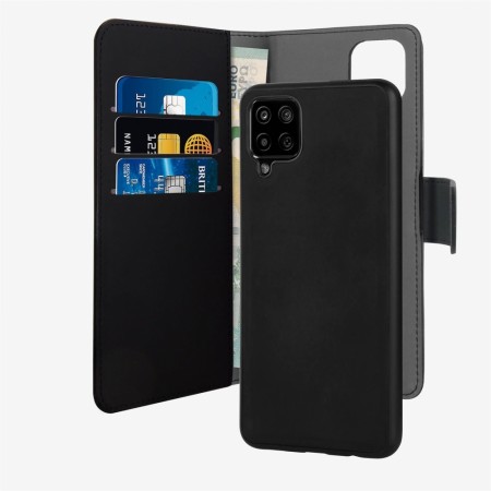 Puro 2-i-1 Magnetisk Lommebok-deksel Galaxy A12 Svart