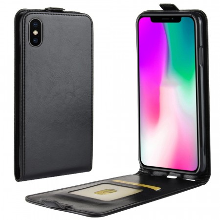 Deksel Vertikalt Flipp for iPhone XR svart