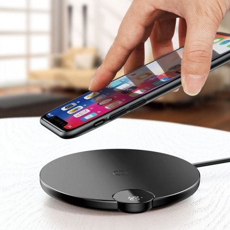 Baseus Qi Trådløs Lader LCD Display - Svart