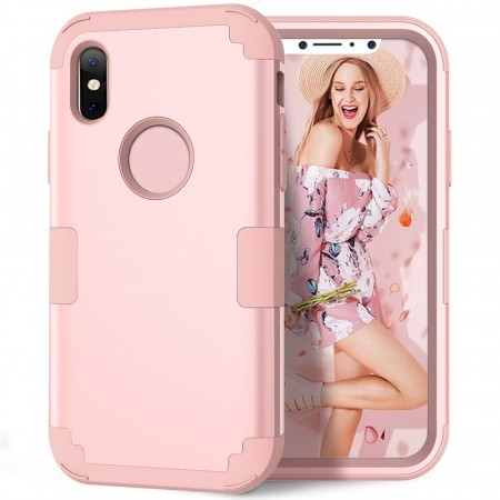 Hybrid TPU + PC Deksel iPhone X/XS rosa
