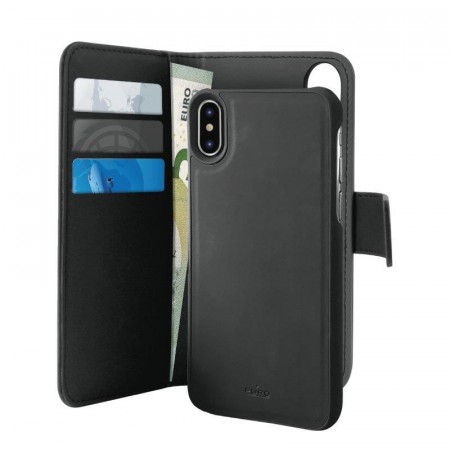Puro 2-i-1 Magnetisk Lommebok-deksel iPhone X/XS svart