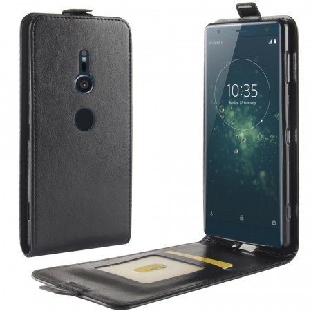 Deksel Vertikalt Flipp for Xperia XZ2 svart