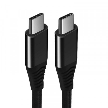 Universell USB-C til USB-C 65W Ladekabel 2m - Svart