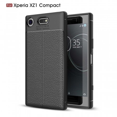 Lux TPU Deksel med PU-lær Xperia XZ1 Compact svart