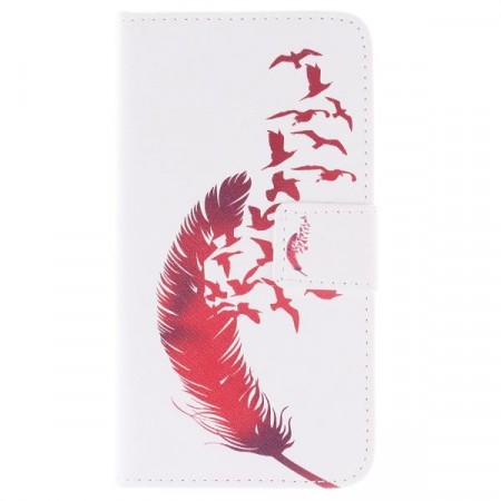 Lommebok deksel for Samsung Galaxy S6 - Red Feathers