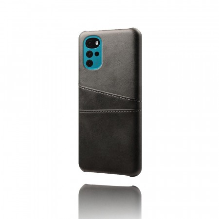 Lux TPU Deksel med PU-lær plass til kort Motorola Moto G22 svart