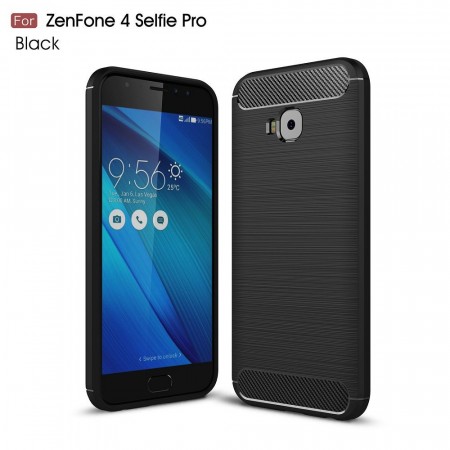 TPU Deksel Carbon Asus ZenFone 4 Selfie Pro svart