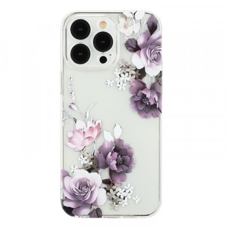 Fashion TPU Deksel for iPhone 14 pro - blomster