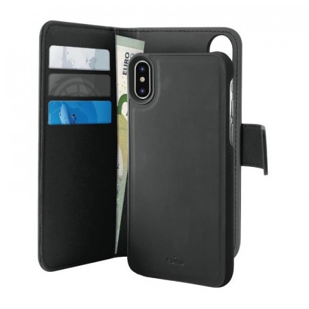 Puro 2-i-1 Magnetisk Lommebok-deksel iPhone XS Max svart