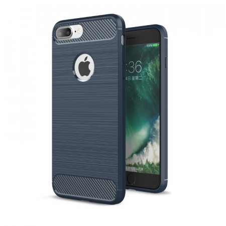 TPU Deksel Carbon iPhone 8/7 Plus mørk blå